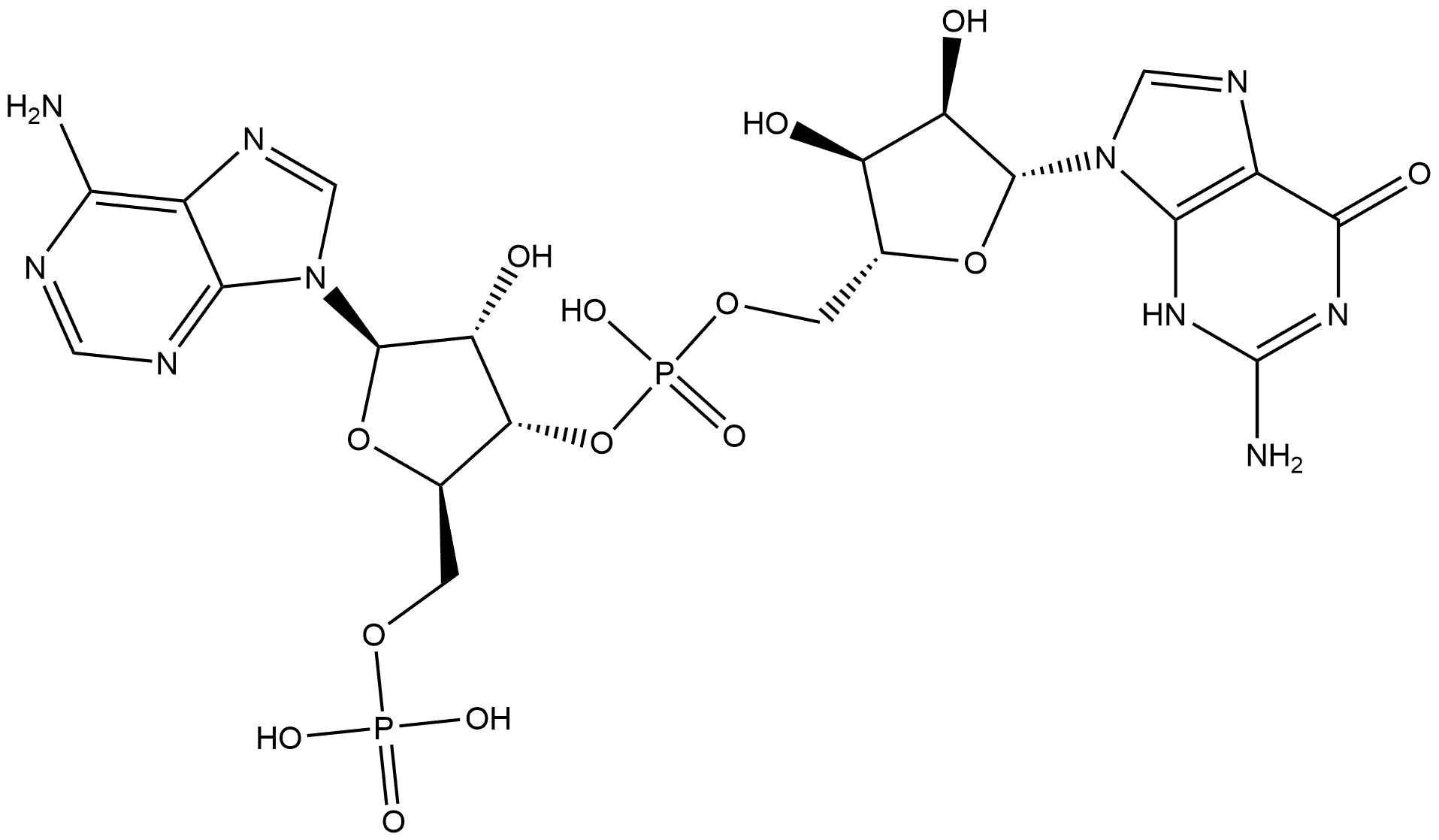 Guanosine, 5'-O-phosphonoadenylyl-(3'→5')- Structural