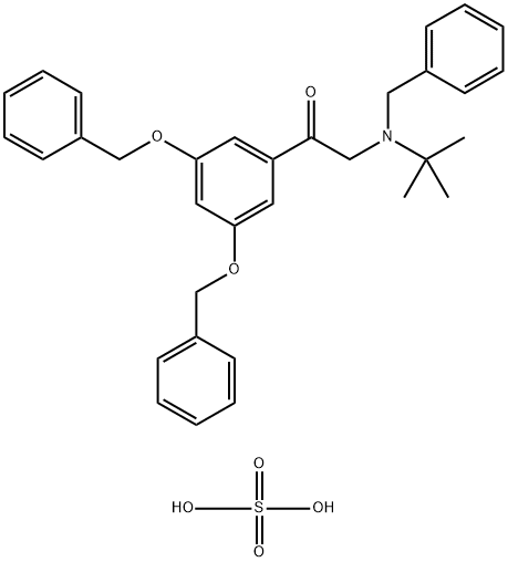 	Ethanone, 1-[3,5-bis(phenylmethoxy)phenyl]-2-[(1,1-dimethylethyl)(phenylmethyl)amino]-, sulfate (1:1)