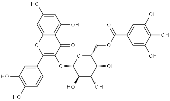 Quercetin 3-O-(6''-galloyl)-β-D-galactopyranoside Structural