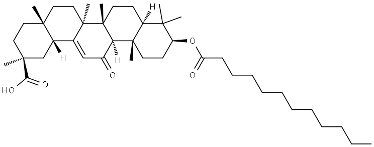 Olean-12-en-29-oic acid, 11-oxo-3-[(1-oxododecyl)oxy]-, (3β,20β)- Structural
