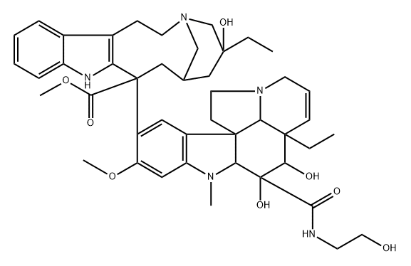 Vincaleukoblastine, O4-deacetyl-3-de(methoxycarbonyl)-3-[[(2-hydroxyethyl)amino]carbonyl]- Structural