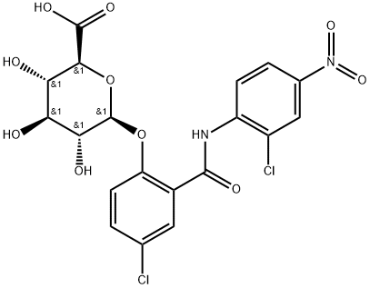 β-D-Glucopyranosiduronic acid, 4-chloro-2-[[(2-chloro-4-nitrophenyl)amino]carbonyl]phenyl Structural