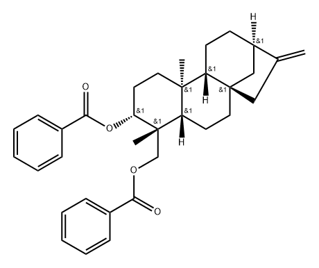 Kaur-16-ene-3,18-diol, dibenzoate, (3α,4α)- (9CI) Structural