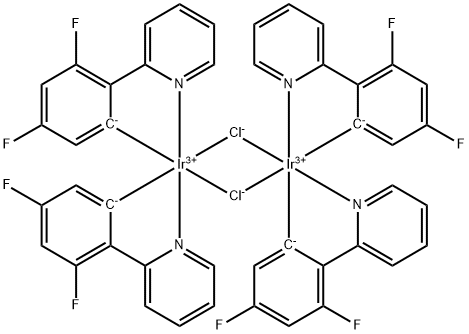 Di-μ -chlorotetrakis[3,5-difluoro-2-(2-pyridinyl-κ N)phenyl- κ C] Structural