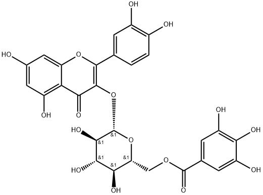 Quercetin 3-O-(6''-galloyl)-β-D-glucopyranoside Structural
