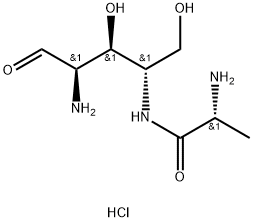 L-Arabinose, 2-amino-4-[[(2R)-2-amino-1-oxopropyl]amino]-2,4-dideoxy-, dihydrochloride (9CI) Structural