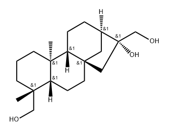 Kaurane-16,17,18-triol, (4α)- Structural