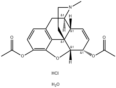 Heroin hydrochloride monohydrate Structural