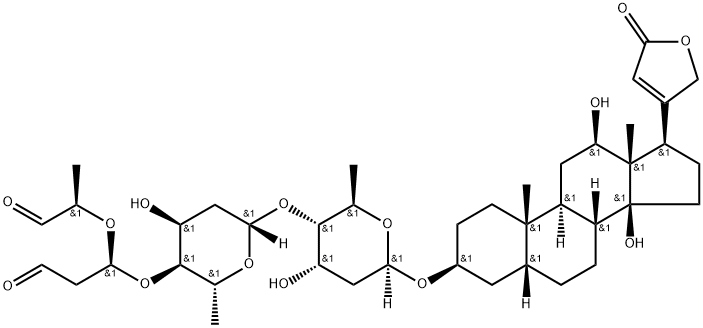 Digoxigenin Bisdigitoxoside 1-(1-Methyl-2-oxoethoxy)-3-oxopropyl) Ether Structural