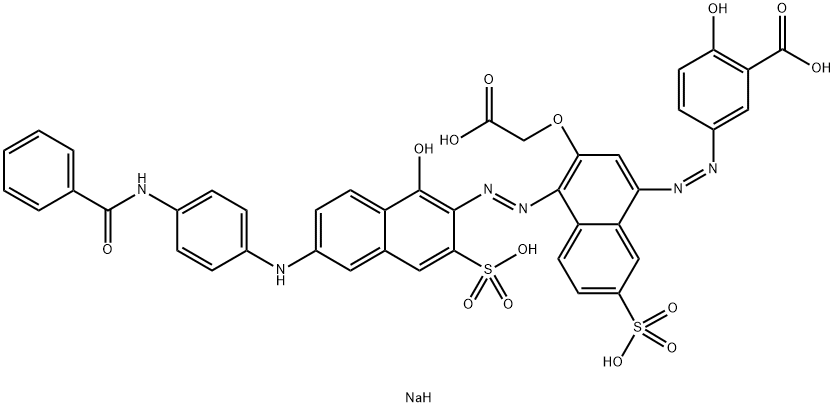 [1-[[6-[[4-(Benzoylamino)phenyl]amino]-1-hydroxy-3-sodiosulfo-2-naphthalenyl]azo]-4-[(4-hydroxy-3-sodiooxycarbonylphenyl)azo]-6-sodiosulfo-2-naphthalenyloxy]acetic acid sodium salt