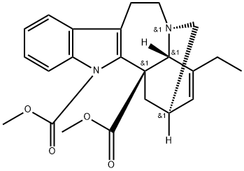 Ibogamine-16,18-dicarboxylic acid, 3,4-didehydro-, 16,18-dimethyl ester, (2α,5β,6α,18β)- Structural