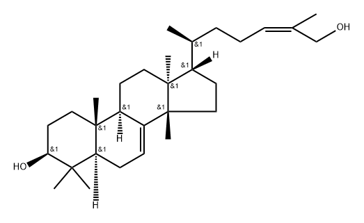 Lanosta-7,24-diene-3,26-diol, (3β,13α,14β,17α,20S,24Z)- Structural