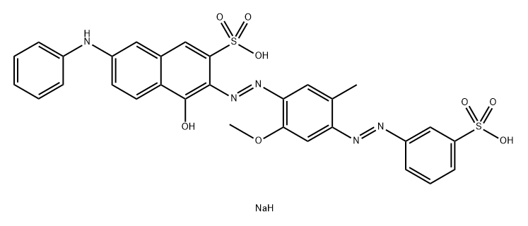 2-Naphthalenesulfonic acid, 4-hydroxy-3-[2-[2-methoxy-5-methyl-4-[2-(3-sulfophenyl)diazenyl]phenyl]diazenyl]-7-(phenylamino)-, sodium salt (1:2)