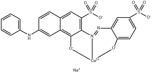 Cuprate(2-), [4-(hydroxy-κO)-3-[[2-(hydroxy-κO)-5-sulfophenyl]azo-κN1]-6-(phenylamino)-2-naphthalenesulfonato(4-)]-, disodium Structural