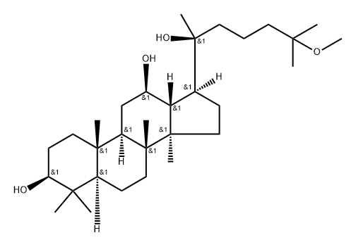 Dammarane-3,12,20-triol, 25-methoxy-, (3β,12β)- Structural