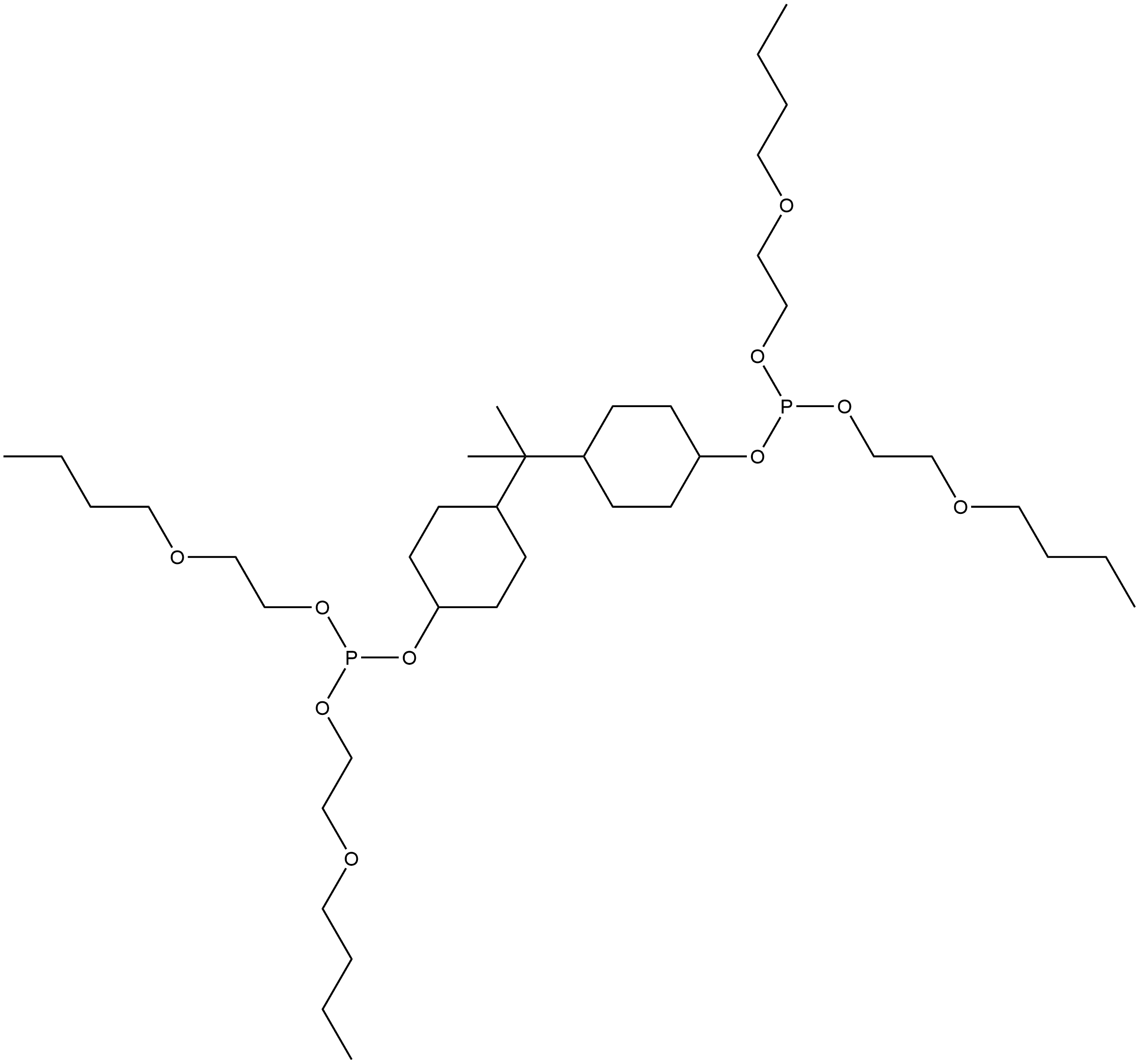 Phosphorous acid, (1-methylethylidene)di-4,1-cyclohexanediyl tetrakis(2-butoxyethyl) ester (9CI) Structural