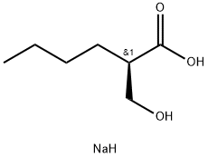 Hexanoic acid, 2-(hydroxymethyl)-, sodium salt (1:1), (2R)- Structural