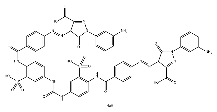 1H-Pyrazole-3-carboxylic acid, 4,4'-[carbonylbis[imino(2-sulfo-4,1-phenylene)iminocarbonyl-4,1-phenyleneazo]]bis[1-(3-aminophenyl)-4,5-dihydro-5-oxo-, tetrasodium salt