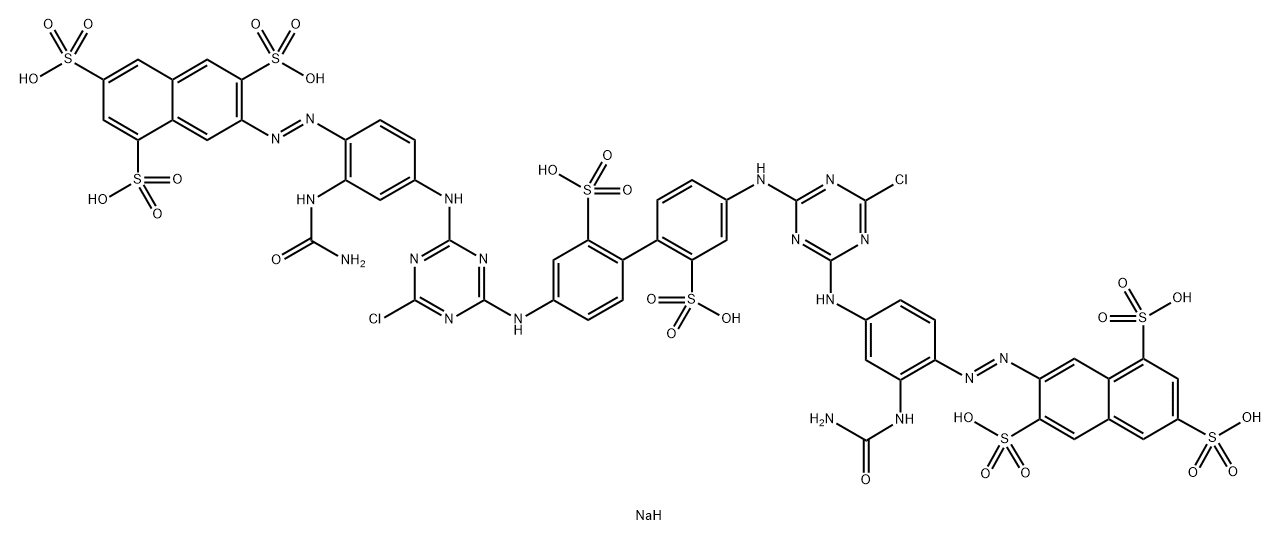 octasodium 7,7'-[(2,2'-disulphonato[1,1'-biphenyl]-4,4'-diyl)bis[imino(6-chloro-1,3,5-triazine-4,2-diyl)imino[2-(carbamoylamino)]-4,1-phenylene]azo]]bis(naphthalene-1,3,6-trisulphonate) Structural