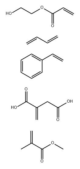 Butanedioic acid, methylene-, polymer with 1,3-butadiene, ethenylbenzene, 2-hydroxyethyl 2-propenoate and methyl 2-methyl-2-propenoate