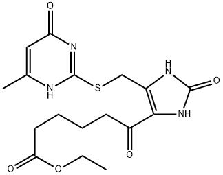 Ethyl 5-[[(1,6-dihydro-4-methyl-6-oxo-2-pyrimidinyl)thio]methyl]-2,3-dihydro-ε,2-dioxo-1H-imidazole-4-hexanoate Structural