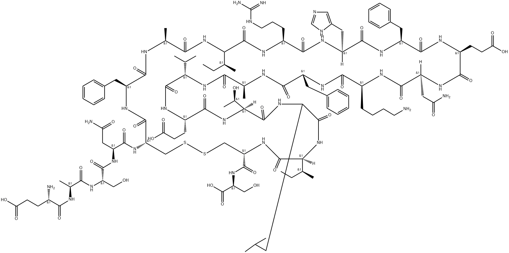 Amyloid Bri Protein (1-23) trifluoroacetate salt H-Glu-Ala-Ser-Asn-Cys-Phe-Ala-Ile-Arg-His-Phe-Glu-Asn-Lys-Phe-Ala-Val-Glu-Thr-Leu-Ile-Cys-Ser-OH trifluoroacetate salt (Disulfide bond)