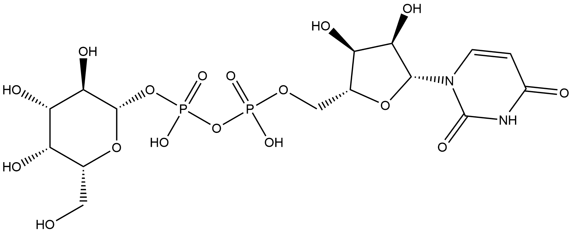 Uridine 5'-(trihydrogen diphosphate), P'-β-D-galactopyranosyl ester Structural