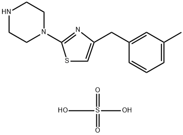 ((Methyl-3 benzyl)-4 thiazolyl-2)-1 piperazine hemisulfate hemihydrate  [French]