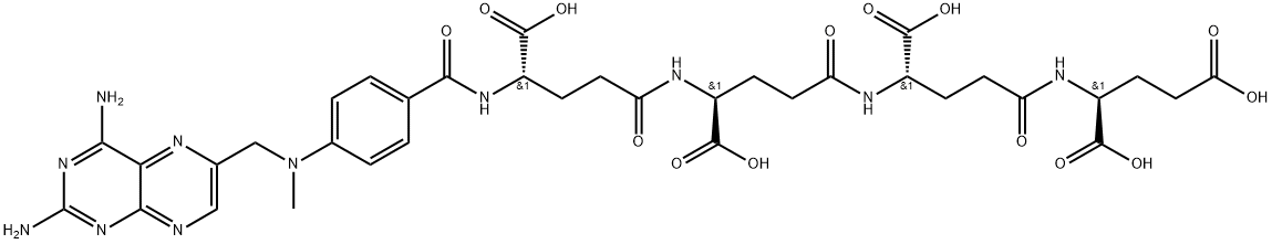 L-Glutamic acid, N-[N-[N-[N-[4-[[(2, 4-diamino-6-pteridinyl)methyl]methylamino]benzoyl]-L-.gamma.-gluta myl]-L-.gamma.-glutamyl]-L-.gamma.-glutamyl]-