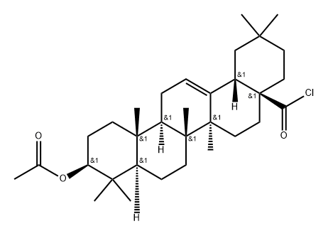 Olean-12-en-28-oyl chloride, 3-(acetyloxy)-, (3β)- Structural