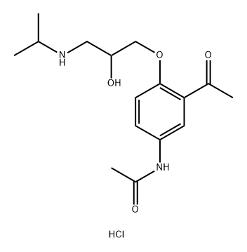 (±)-N-[3-acetyl-4-[2-hydroxy-3-[(1-methylethyl)amino]propoxy]phenyl]acetamide monohydrochloride