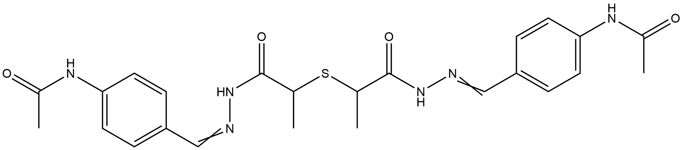 Propanoic acid, 2,2'-thiobis-, bis[[[4-(acetylamino)phenyl]methylene]hydrazide] (9CI) Structural