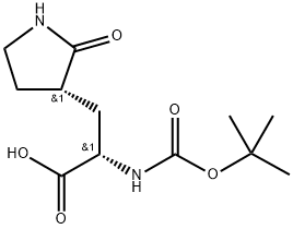 3-Pyrrolidinepropanoic acid, α-[[(1,1-dimethylethoxy)carbonyl]amino]-2-oxo-, (αS,3S)- Structural