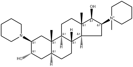 Piperidinium, 1-[(2β,3α,5α,16β,17β)-3,17-dihydroxy-2-(1-piperidinyl)androstan-16-yl]-1-methyl- Structural