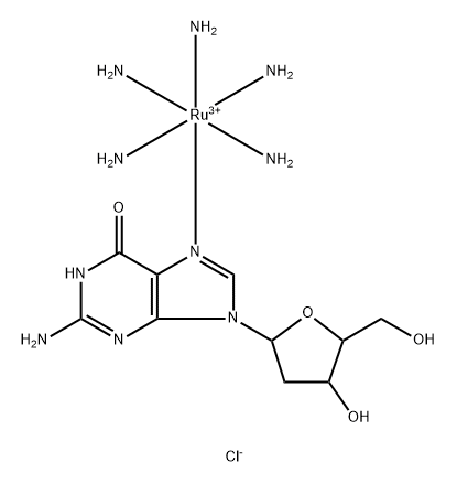 Ruthenium(3+), pentaammine(2'-deoxyguanosine-N7)-, trichloride, (OC-6-22)- (9CI) Structural