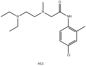 Acetamide, N-(4-chloro-2-methylphenyl)-2-[[2-(diethylamino)ethyl]methylamino]-, hydrochloride (1:2) Structural