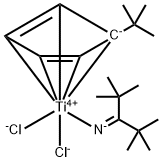 Dichloro[(1,2,3,4,5-η)-1-(1,1-dimethylethyl)-2,4-cyclopentadien-1-yl](2,2,4,4-tetramethyl-3-pentaniminato)titanium Structural