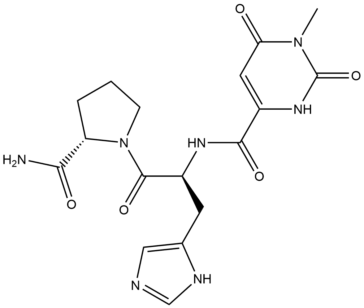 L-Prolinamide, 1,2,3,6-tetrahydro-1-methyl-2,6-dioxo-4-pyrimidinecarbonyl-L-histidyl- (9CI) Structural