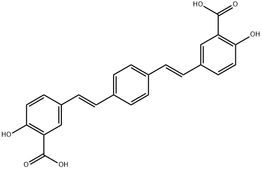 Benzoic acid, 3,3'-[1,4-phenylenedi-(1E)-2,1-ethenediyl]bis[6-hydroxy- Structural