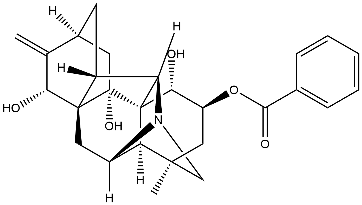 Hetisan-1,2,9,15-tetrol, 2-benzoate, (1β,2α,15β)- (9CI) Structural