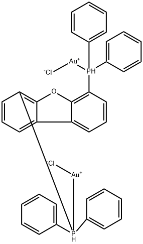 Gold, dichloro[μ-[1,1'-(4,6-dibenzofurandiyl)bis[1,1-diphenylphosphine-κP]]]di- Structural