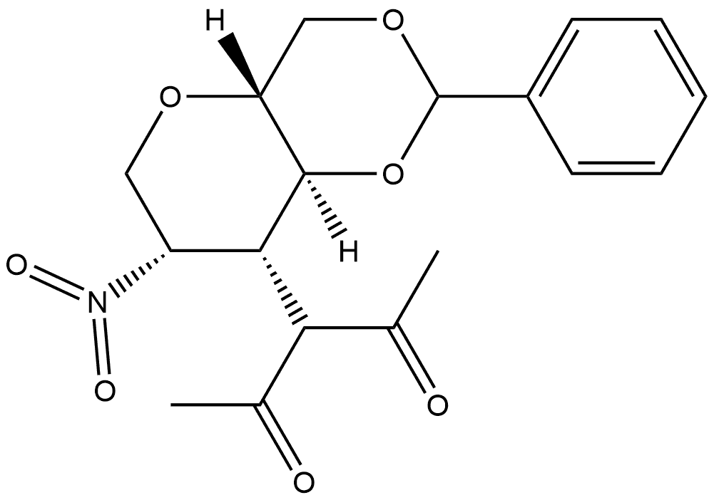D-Mannitol, 3-(1-acetyl-2-oxopropyl)-1,5-anhydro-2,3-dideoxy-2-nitro-4,6-O-(phenylmethylene)- Structural