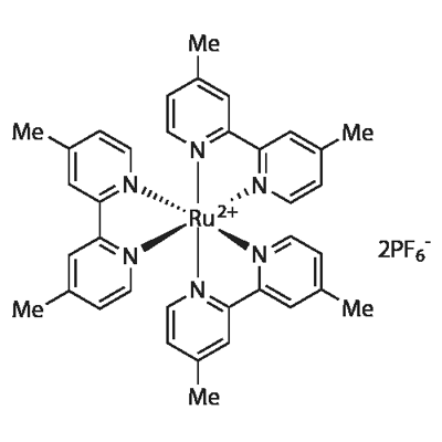 Ruthenium(2+),tris(4,4'-dimethyl-2,2'-bipyridine-κN1,κN1')-,(OC-6-11)-,hexafluorophosphate(1-)(1:2) Structural