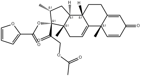 Pregna-1,4,9(11)-triene-3,20-dione, 21-(acetyloxy)-17-[(2-furanylcarbonyl)oxy]-16-methyl-, (16α)- Structural