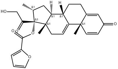 Pregna-1,4,9(11)-triene-3,20-dione, 17-[(2-furanylcarbonyl)oxy]-21-hydroxy-16-methyl-, (16α)- Structural