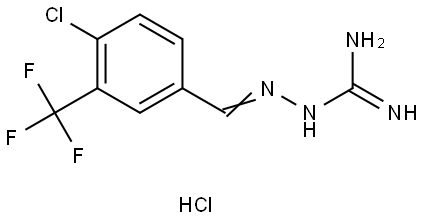 Hydrazinecarboximidamide, 2-[[4-chloro-3-(trifluoromethyl)phenyl]methylene]-, hydrochloride (1:1) Structural