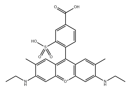 Xanthylium, 9-(4-carboxy-2-sulfophenyl)-3,6-bis(ethylamino)-2,7-dimethyl- (9CI, ACI) Structural