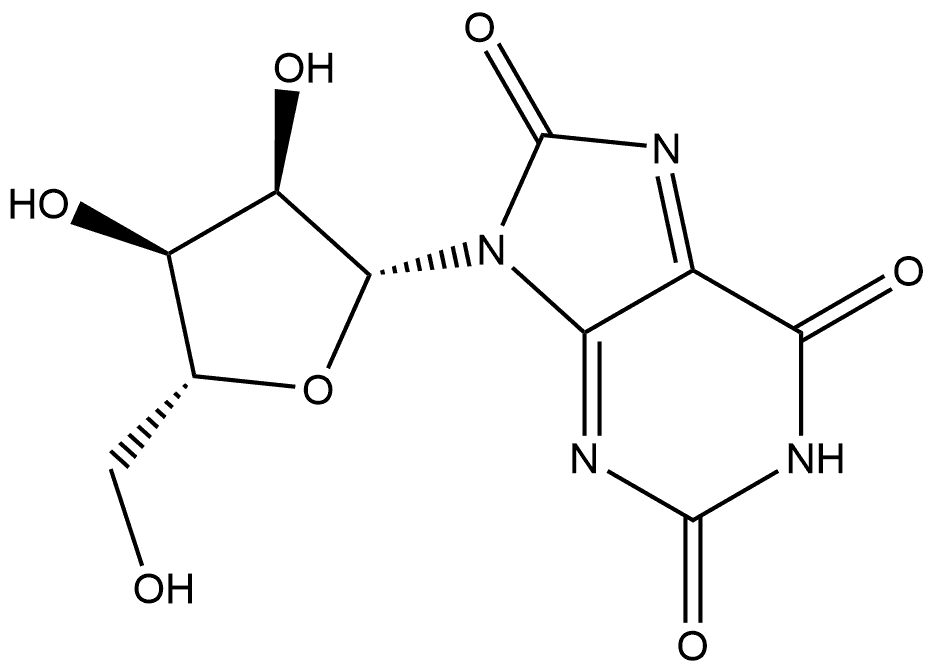 Xanthosine, 3,4-didehydro-4,8-dihydro-8-oxo- (9CI) Structural
