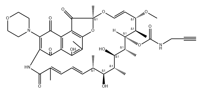 Rifamycin, 25-O-deacetyl-1,4-dideoxy-1,4-dihydro-3-(4-morpholinyl)-1,4-dioxo-25-O-[(2-propynylamino)carbonyl]- Structural