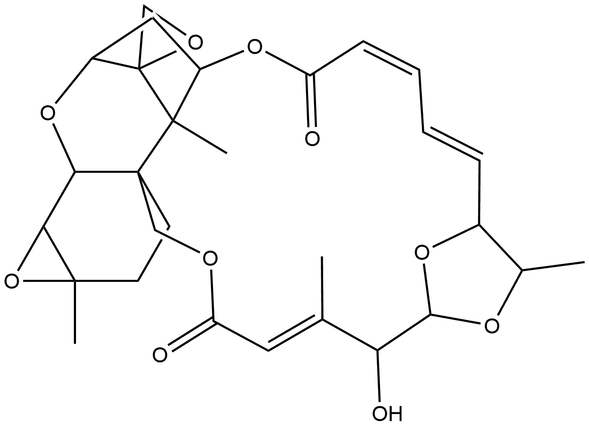 Verrucarin A, 2',3'-didehydro-7'-deoxo-2'-deoxy-9,10-epoxy-7',5'-(ethylideneoxy)-9,10-dihydro-4'-hydroxy-, (9R,10S)- (9CI) Structural
